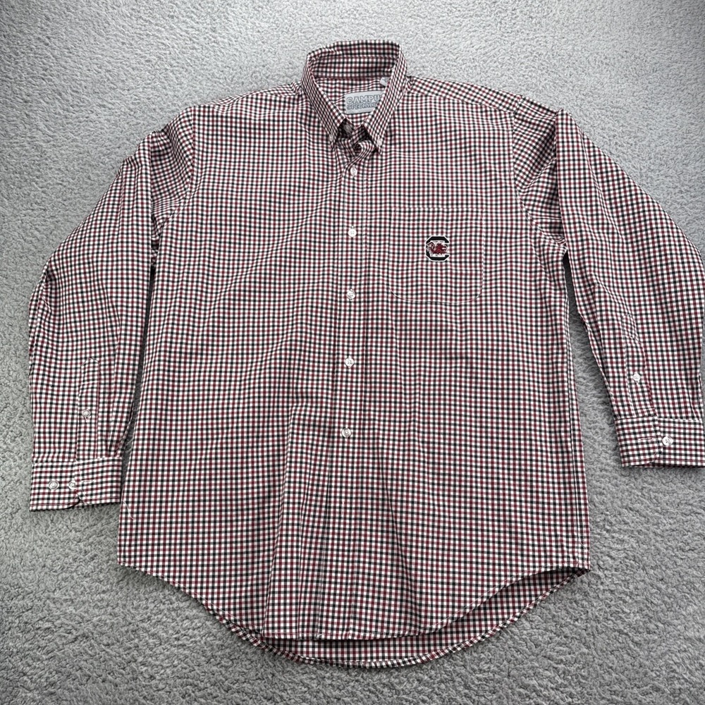 Campus Specialties Shirt Mens Medium Black Red White Check South Carolina Logo